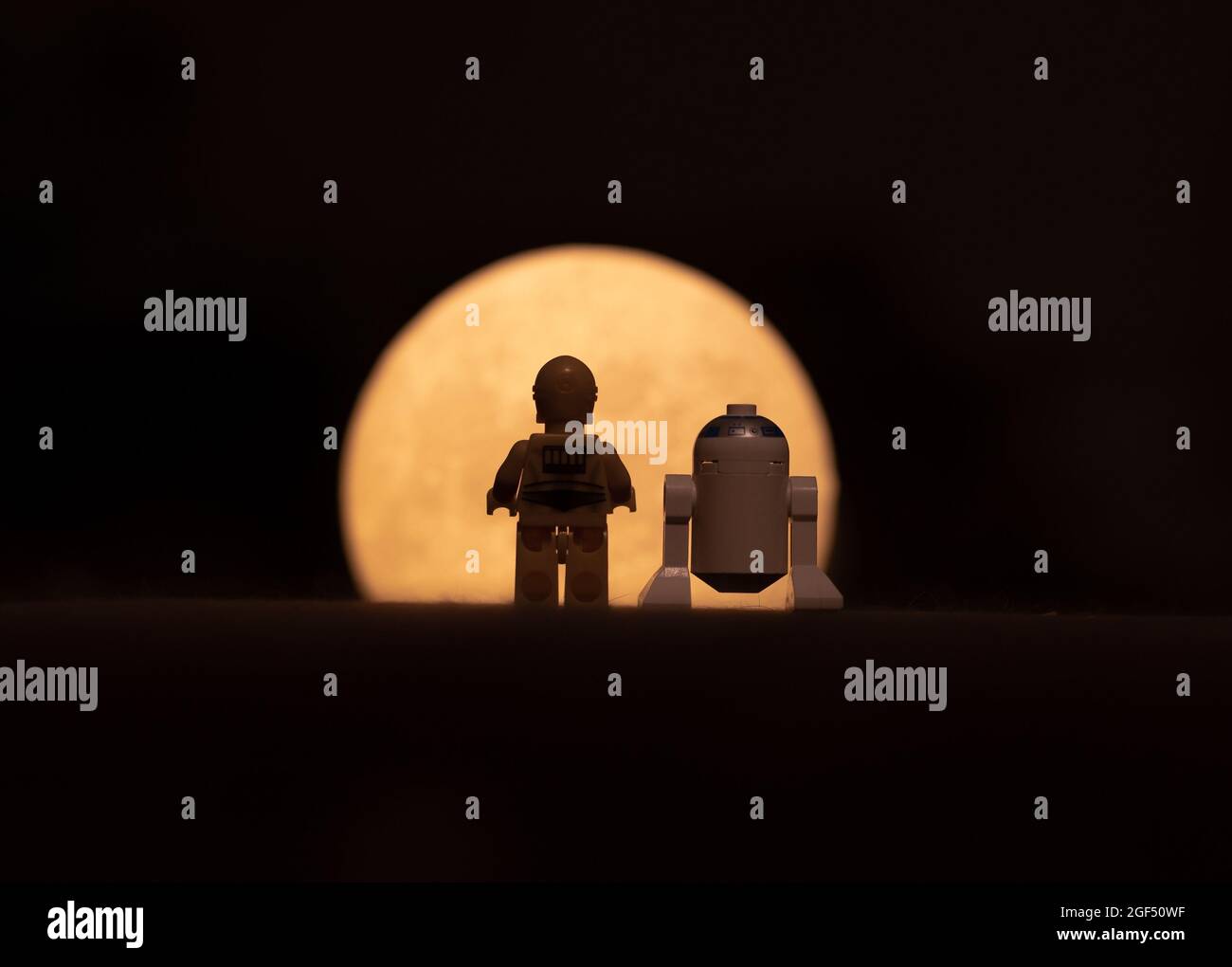 LEGO Star WRAS minifiguren Droiden Silhouetten Stockfoto