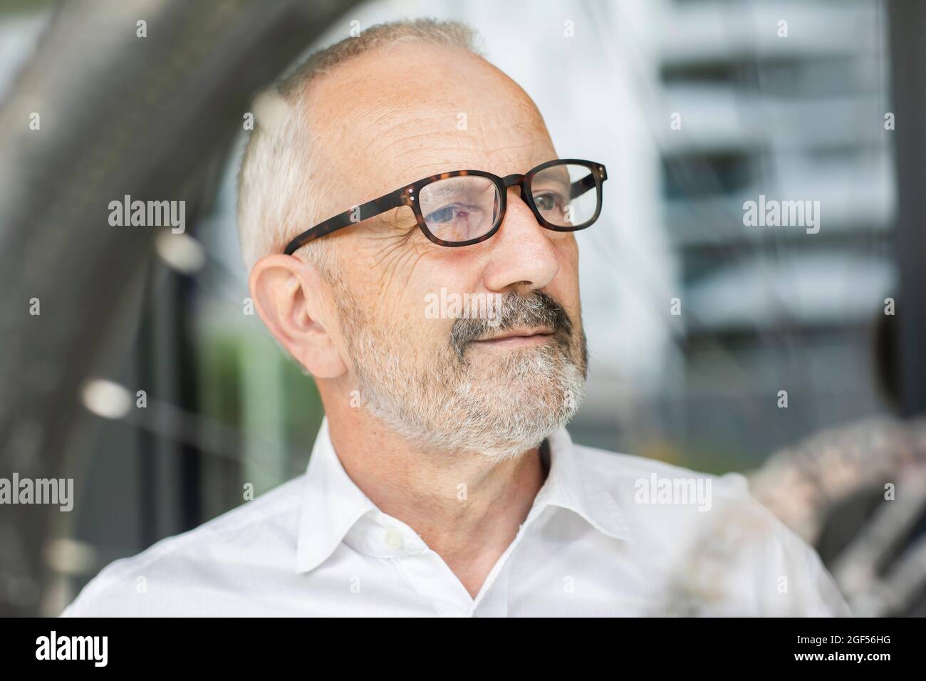Nachdenklicher Profi mit Brille Stockfoto Nachdenklicher Profi mit Brille Stockfoto
