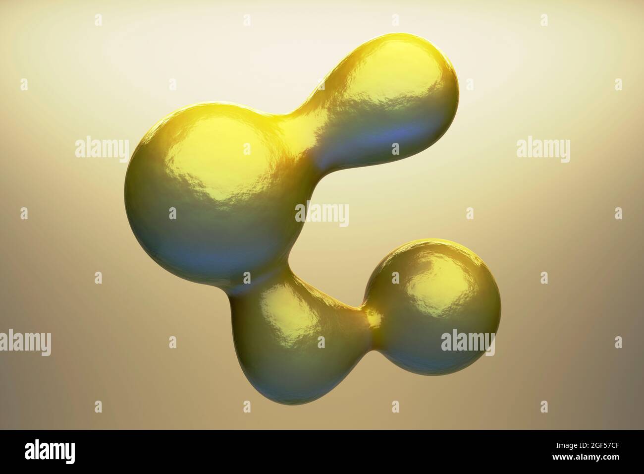 Dreidimensionale Darstellung der Mitose gelber Zellen Stockfoto