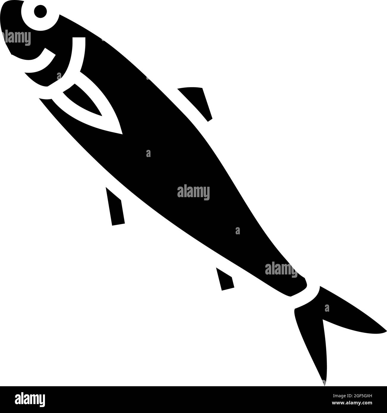 Abbildung des Symbols „atlantic Hering Glyph“ Stock Vektor