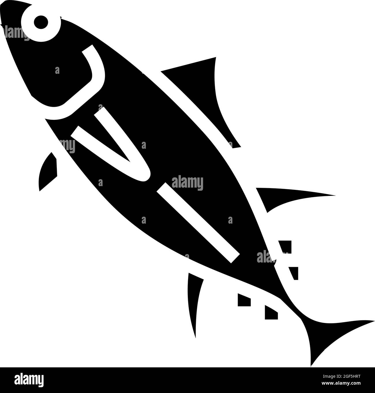 Abbildung des Symbols für Gelbflossen-Thunfisch-Glyphen Stock Vektor