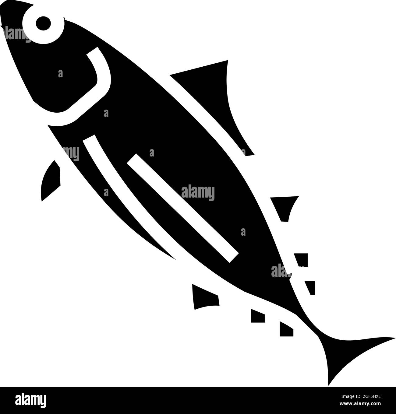 Abbildung des Symbols für den Skipjack-Thunfisch-Glyphen Stock Vektor