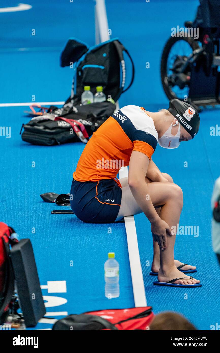 Tokio, Japan – 23 2021. August: Von TeamNL para Swimming nimmt zwei Tage vor Beginn der Paralympischen Spiele 2021 in Tokio, Japan, am Training Teil (Foto: Helene Wiesenhaan/Orange Picics) Stockfoto