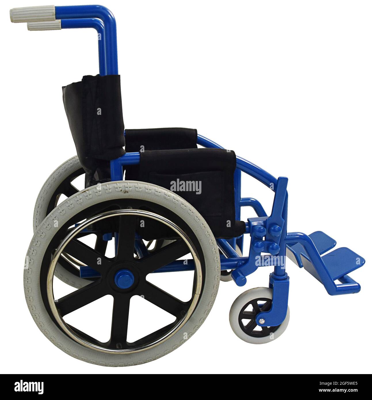 Blue Wheelchair for Mobility für Patienten mit Mobilitätsproblemen Stockfoto