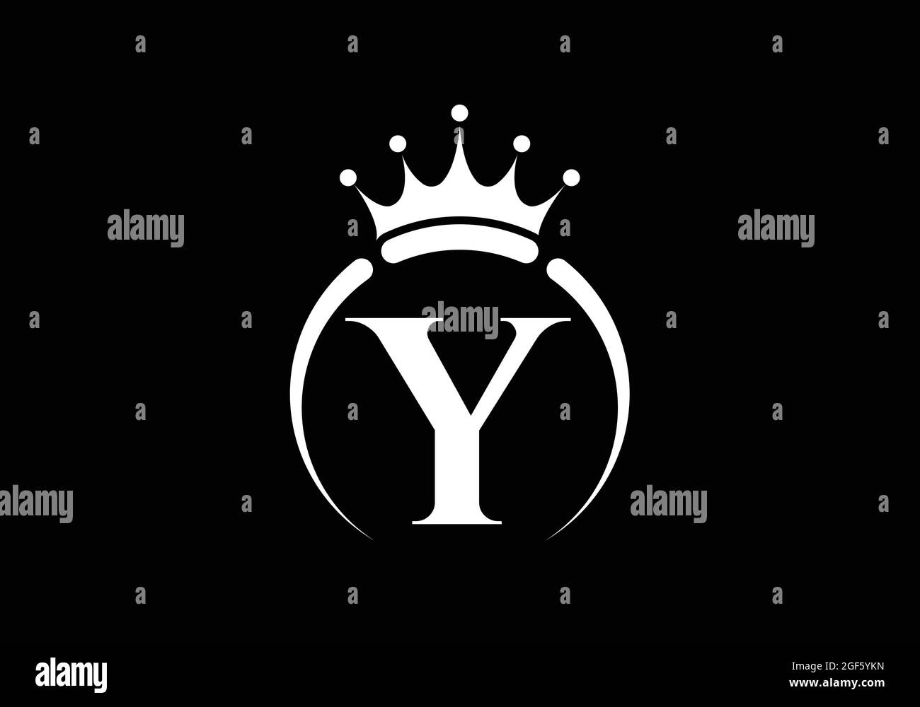 Anfängliches Y-Monogramm-Alphabet mit einer Krone. Königliches, Königliches, Königliches Luxus-Symbol. Schrift-Emblem. Modernes Luxus Markenelement Zeichen. Vektorgrafik. Stock Vektor