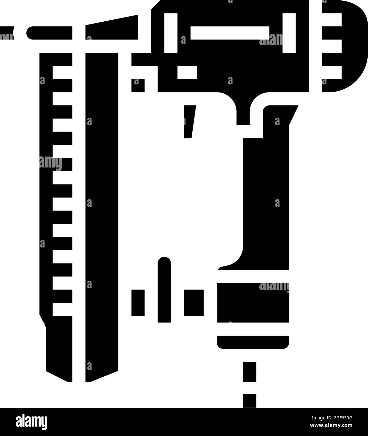 Grafik zum Glyphen-Symbol für das Nailerwerkzeug Stock Vektor