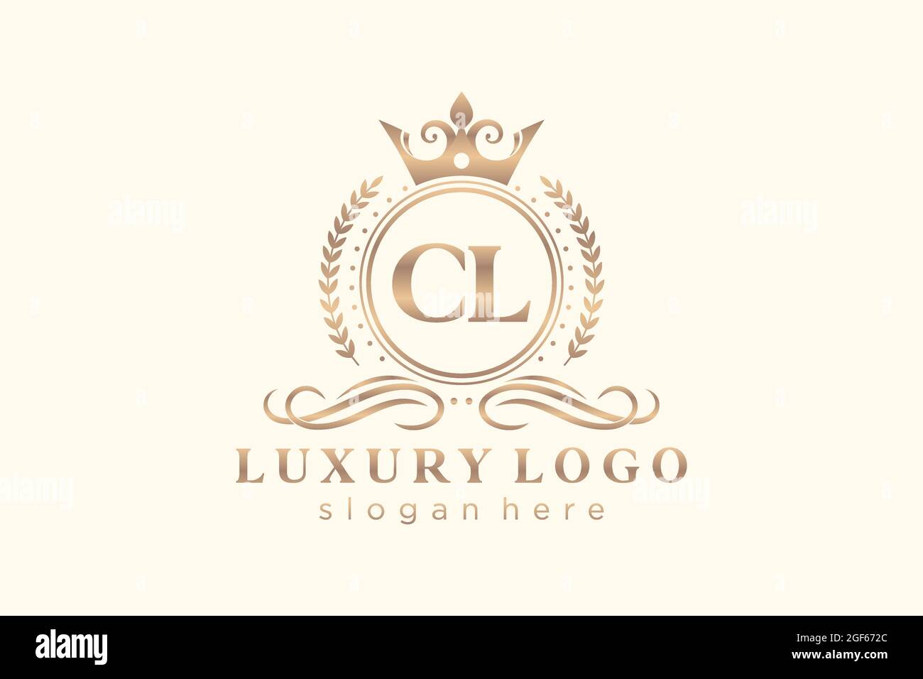 CL Letter Royal Luxury Logo Vorlage in Vektorgrafik für Restaurant, Royalty, Boutique, Cafe, Hotel, Heraldisch, Schmuck, Mode und andere Vektor illustrr Stock Vektor