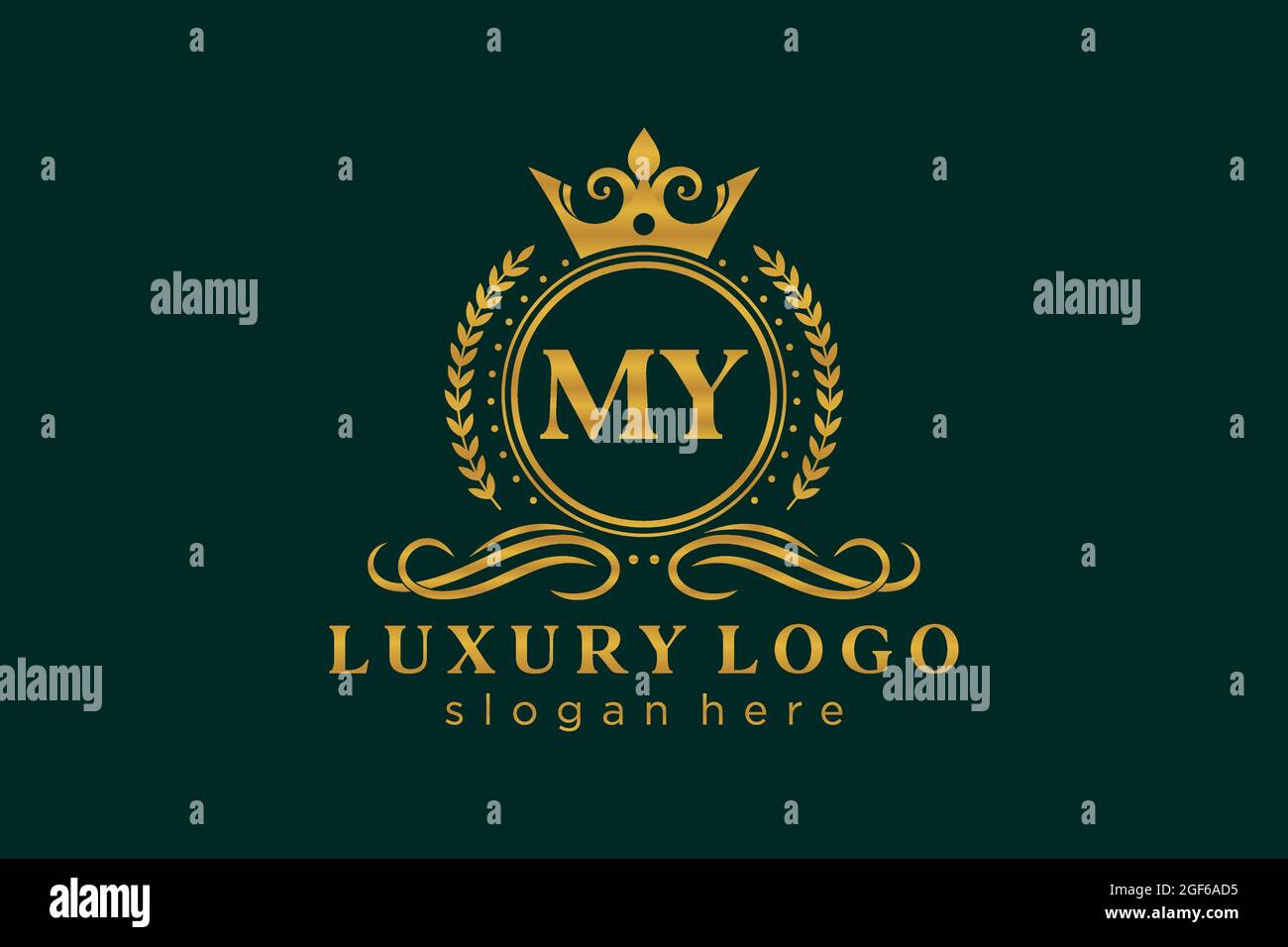 MY Letter Royal Luxury Logo Vorlage in Vektorgrafik für Restaurant, Royalty, Boutique, Cafe, Hotel, Heraldisch, Schmuck, Mode und andere Vektor illustrr Stock Vektor