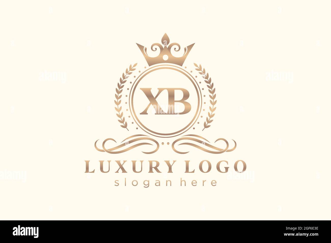 XB Buchstabe Royal Luxury Logo Vorlage in Vektorgrafik für Restaurant, Royalty, Boutique, Cafe, Hotel, Heraldisch, Schmuck, Mode und andere Vektor illustrr Stock Vektor