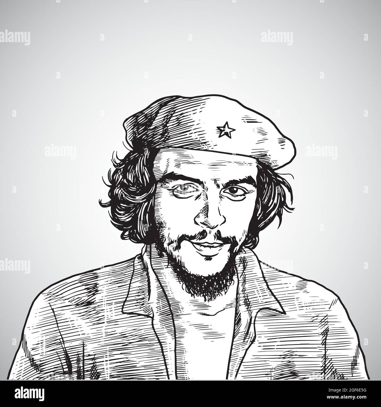 Che Guevara Vektor Porträt Zeichnung. 24. August 2021 Stock Vektor