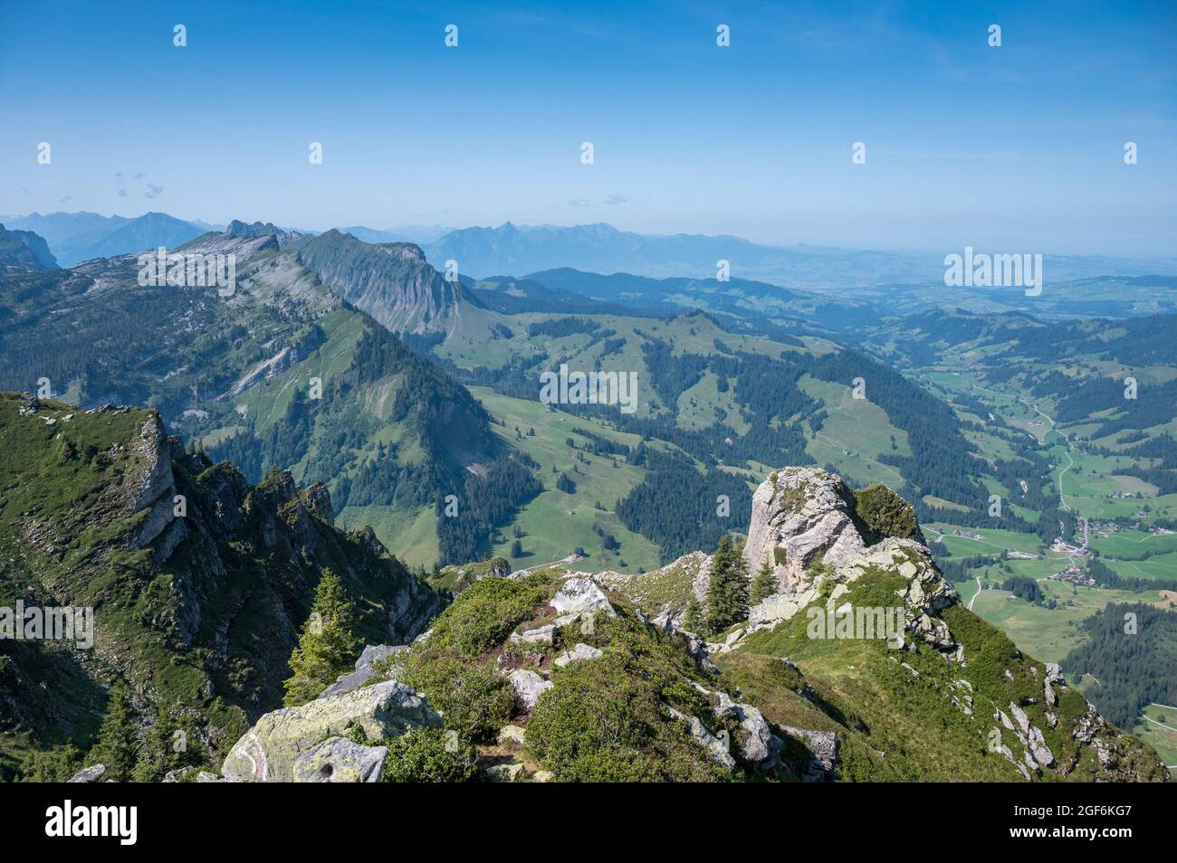 Blick vom Trogenhorn über Siebe Hengste Stockfoto