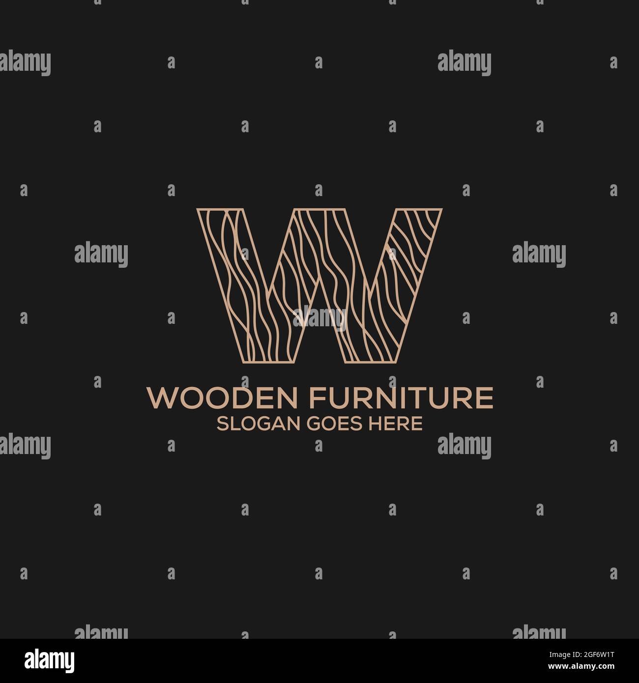 Holzmöbel Logo Design, kann als Innenarchitektur verwendet werden, Markenidentität, Firmenlogo, Symbole, oder andere. Stock Vektor