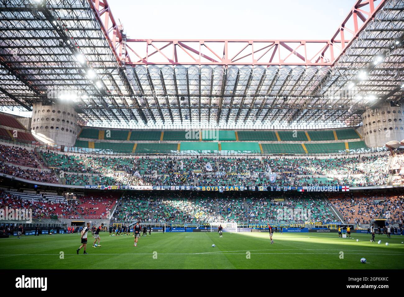 Mailand, Italien - 21. August 2021: San Siro Stadion während der italienischen Fußballmeisterschaft Serie A 2021-2022 Spiel Inter Mailand gegen Genua in San Siro Stad Stockfoto