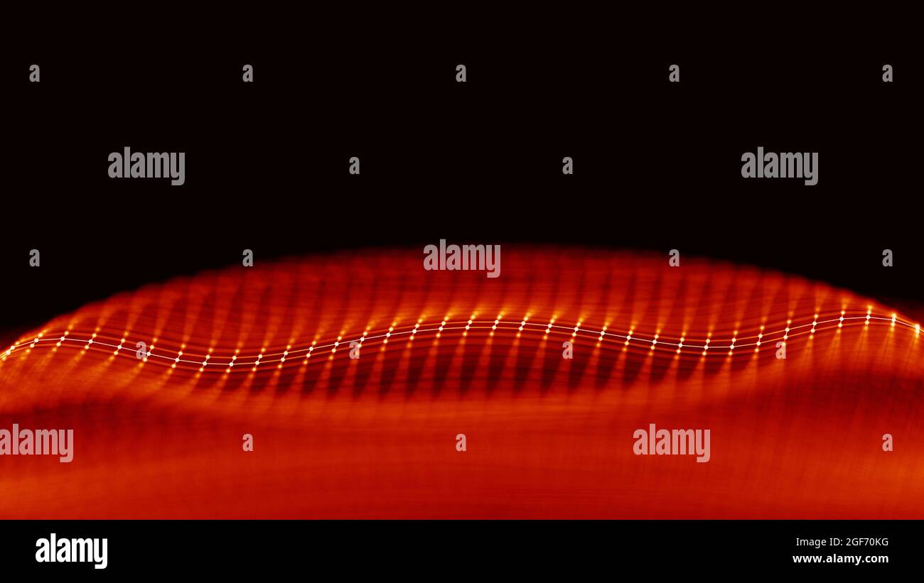 Roter abstrakter Technologiehintergrund. Musik abstrakte Welle. Stockfoto