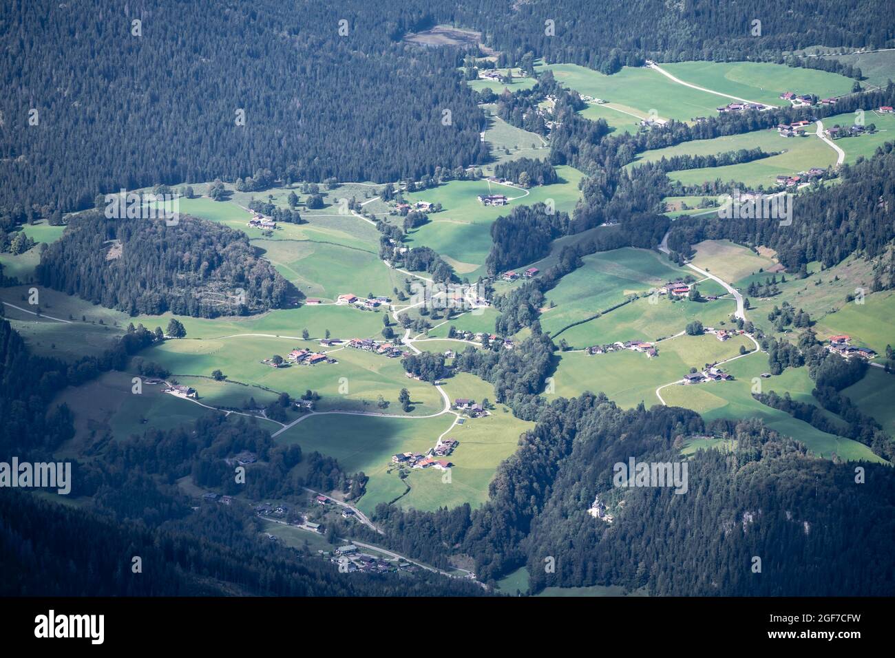 Ackerfelder, Kramerlehen, Berchtesgaden, Bayern, Deutschland Stockfoto