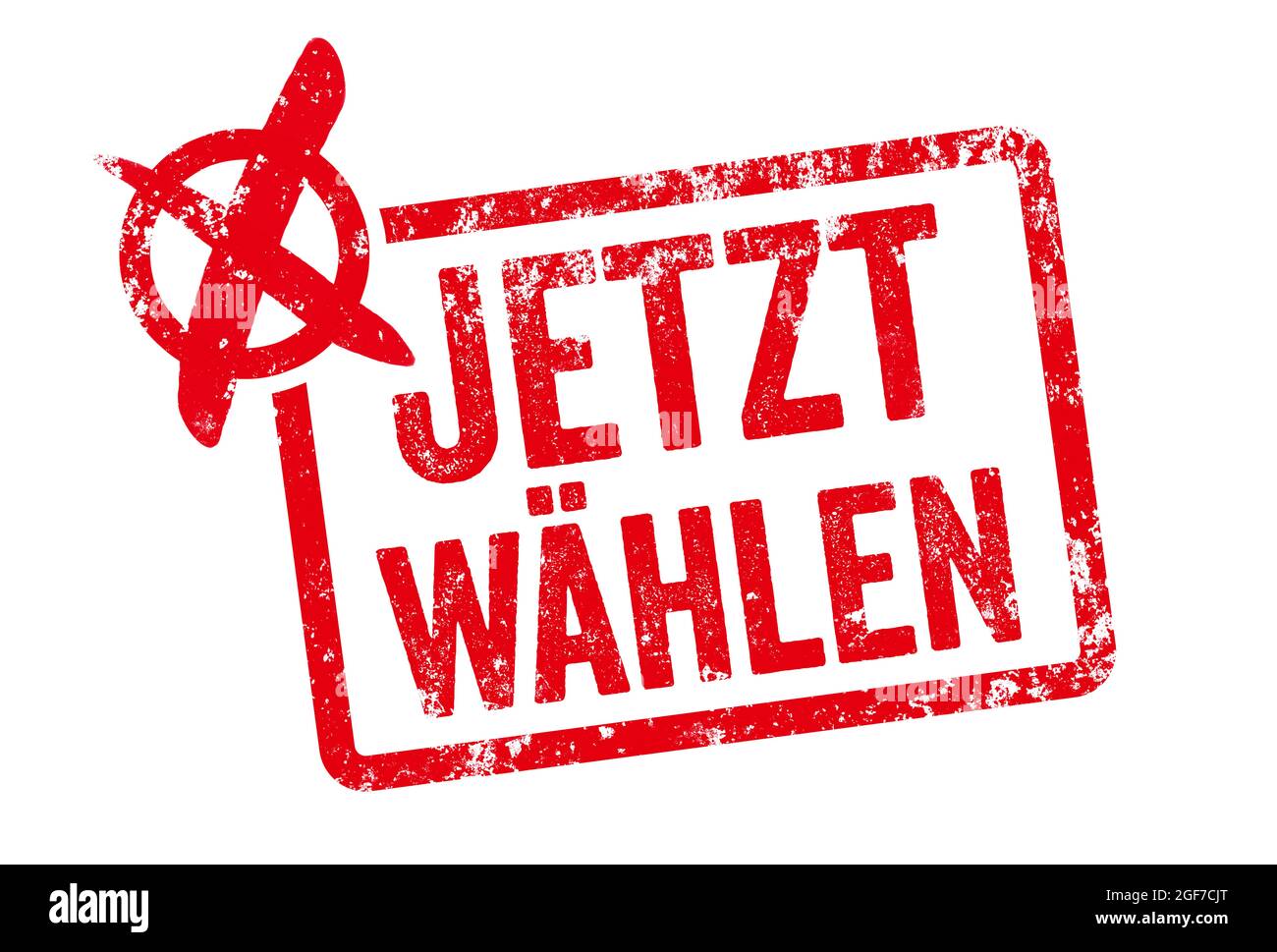 Red Stamp - Jetzt auf deutsch abstimmen - Jetzt wählen Stockfoto