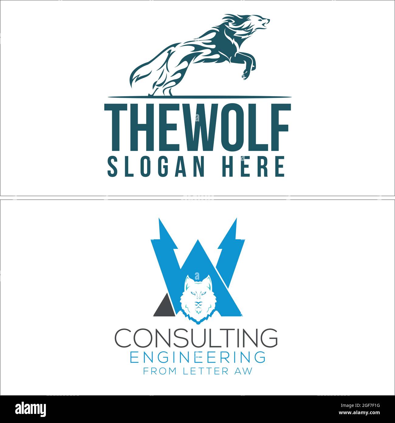 Wolf Design Logo Vektor Stock Vektor