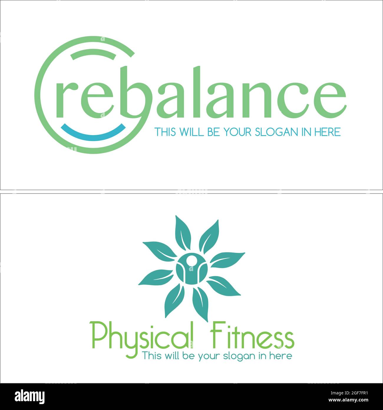 Körperliche Fitness mit dem „Leaf People“-Logo-Design Stock Vektor