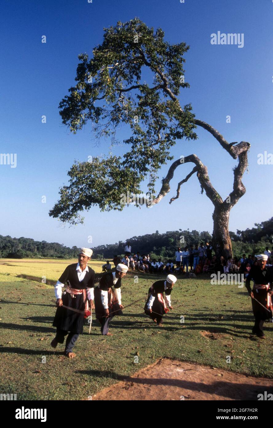 Huttari, Erntefest des Kodava-Volkes, Kodagu, Coorg, Karnataka, Indien Stockfoto
