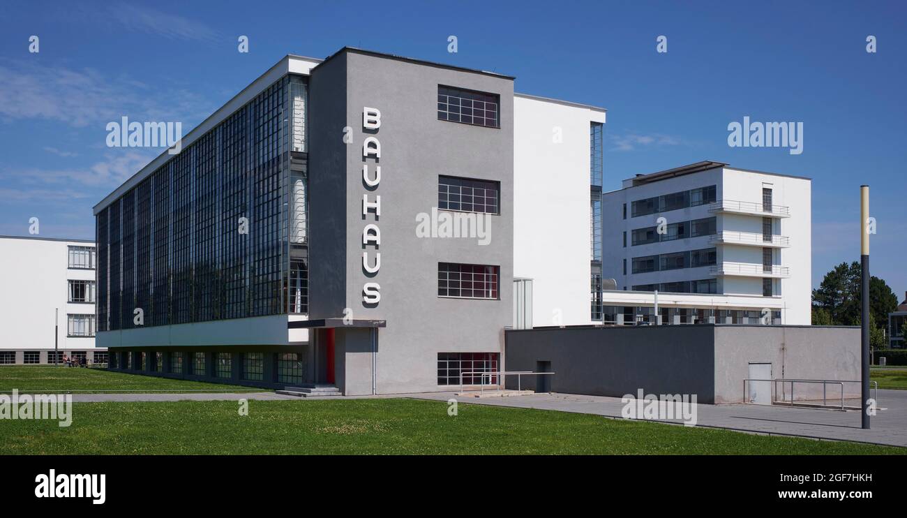 Bauhaus Dessau, Bauhausgebäude, Dessau, Sachsen-Anhalt, Deutschland Stockfoto