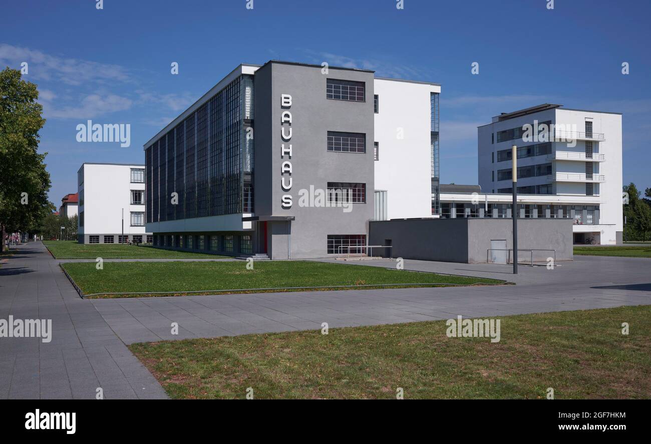 Bauhaus Dessau, Bauhausgebäude, Dessau, Sachsen-Anhalt, Deutschland Stockfoto