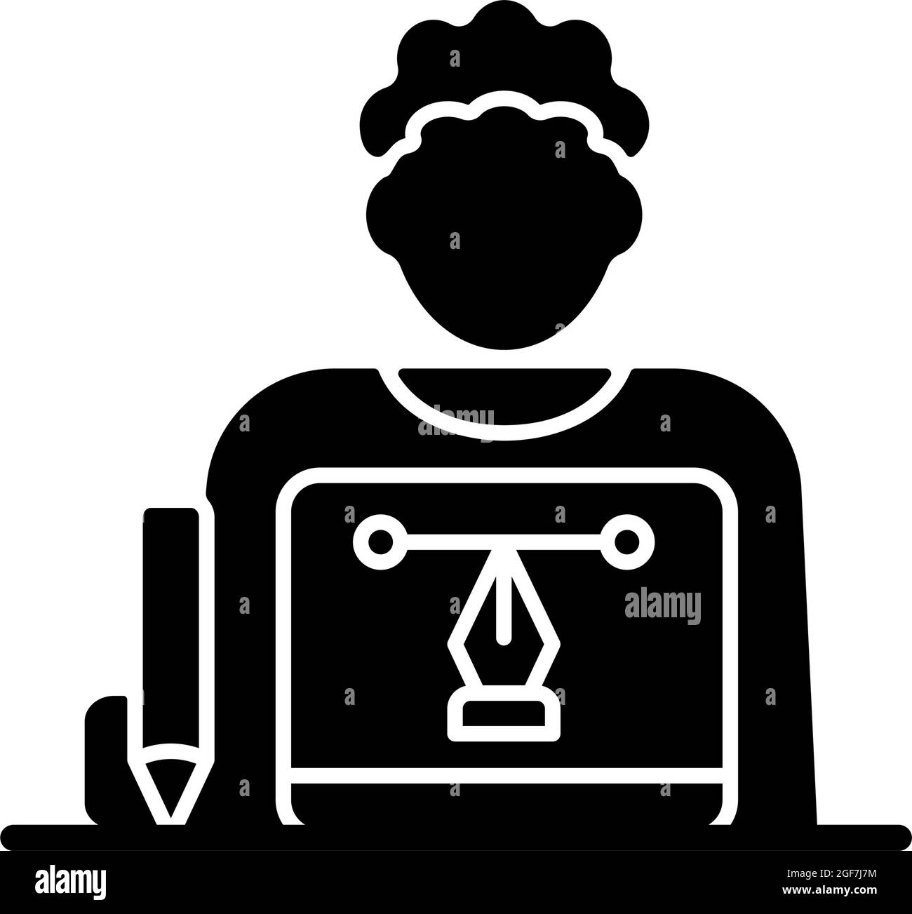 Grafikdesigner schwarzes Glyphen-Symbol Stock Vektor