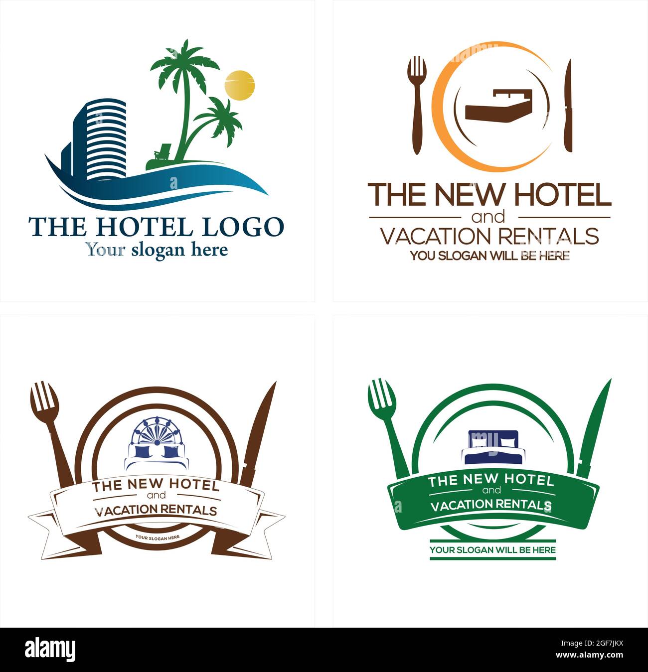 Reisehotel Holiday Restaurant Resort Logo-Design Stock Vektor