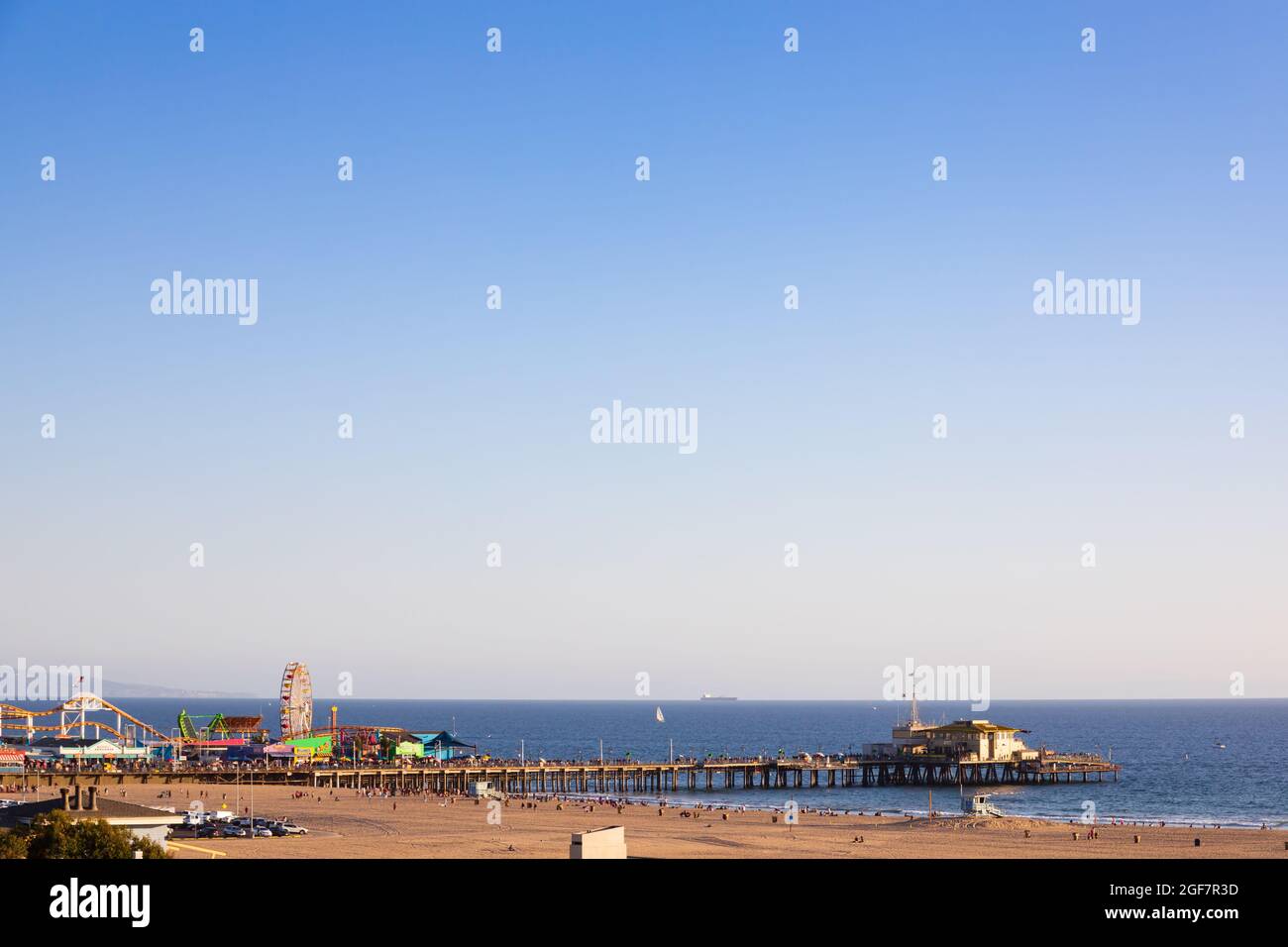 Santa Monica Pier, Santa Monica, Los Angeles, Kalifornien, Vereinigte Staaten von Amerika. Stockfoto