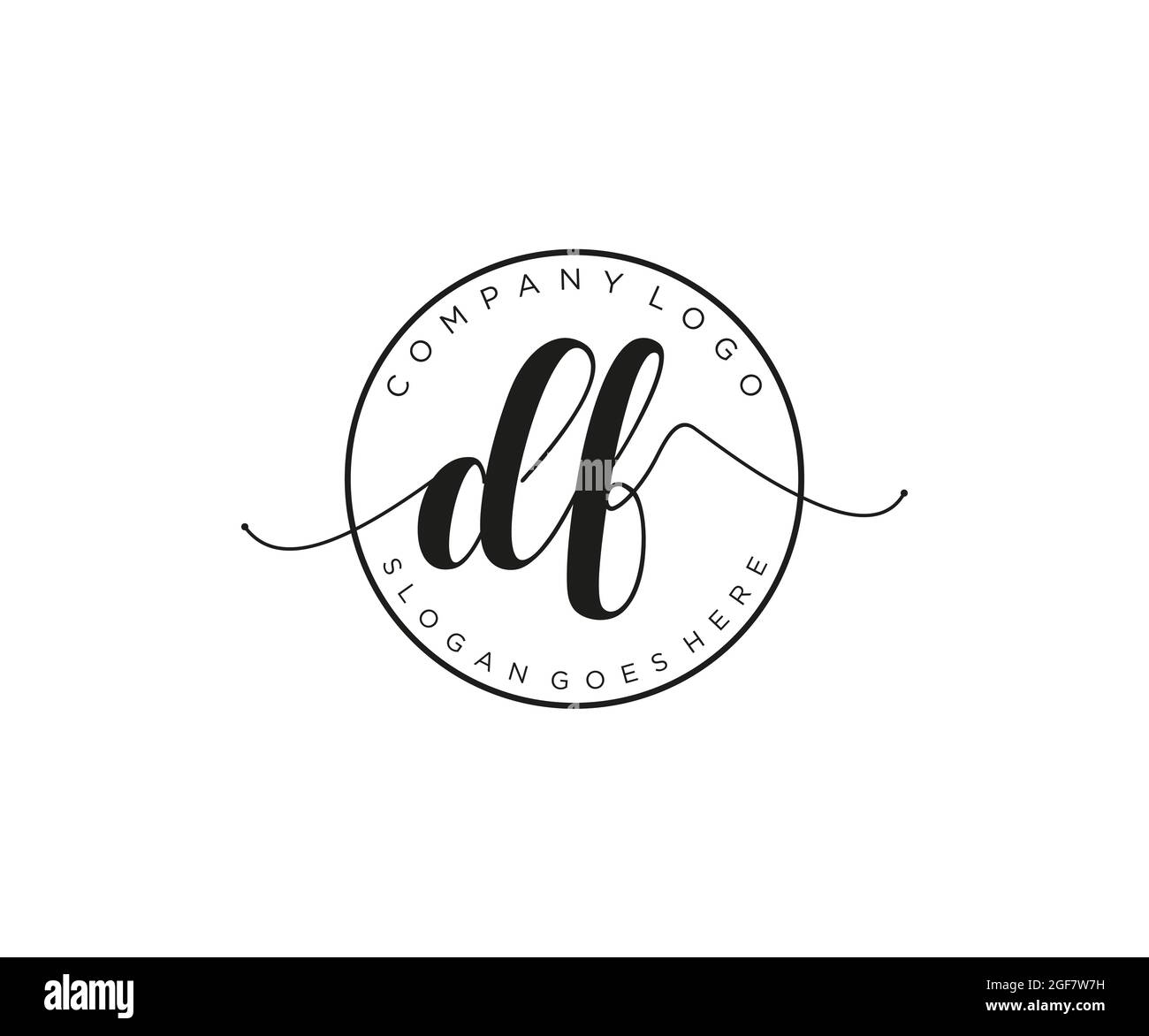 DF feminine Logo Schönheit Monogramm und elegantes Logo-Design, Handschrift Logo der ursprünglichen Signatur, Hochzeit, Mode, Blumen und botanischen mit kreativen Stock Vektor