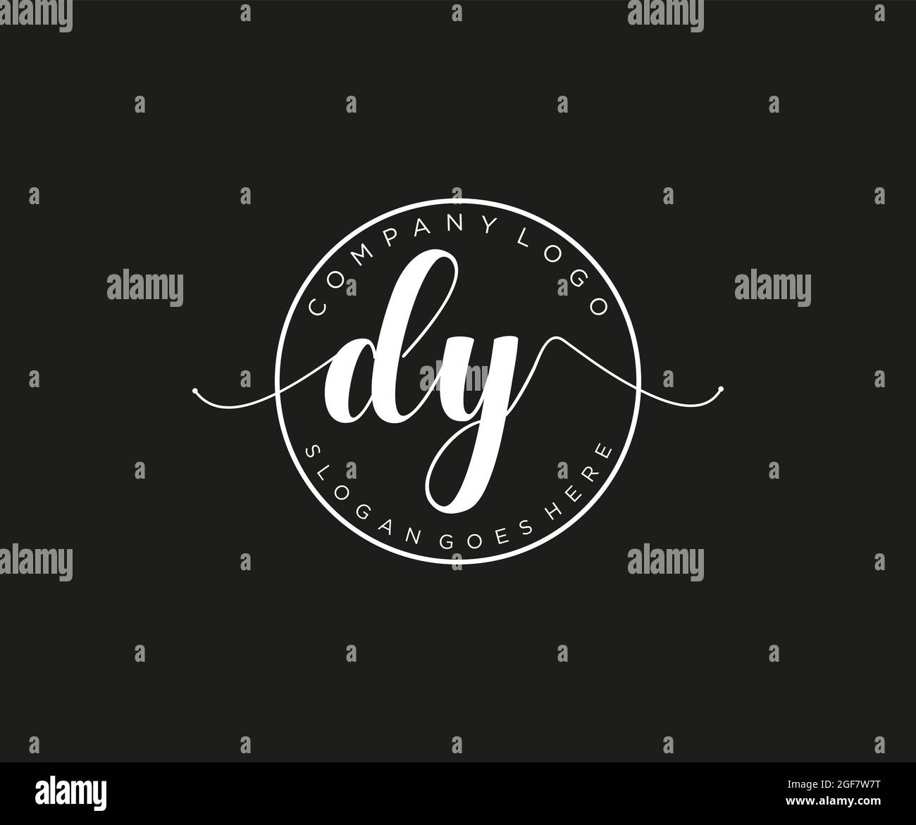 DY feminine Logo Schönheit Monogramm und elegantes Logo-Design, Handschrift Logo der ursprünglichen Signatur, Hochzeit, Mode, Blumen und botanischen mit kreativen Stock Vektor
