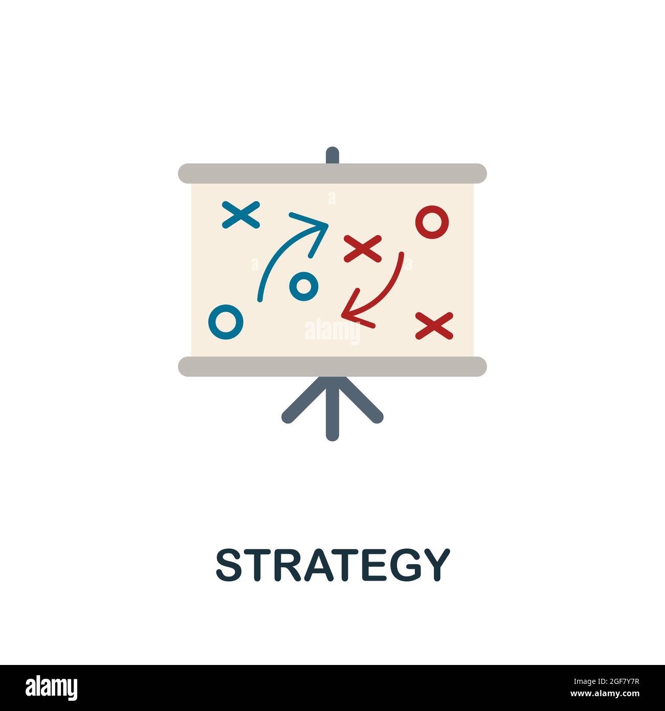Flaches Symbol für Strategie. Einfaches Zeichen aus Gamification Sammlung. Creative Strategy Icon Illustration für Webdesign, Infografiken und mehr Stock Vektor
