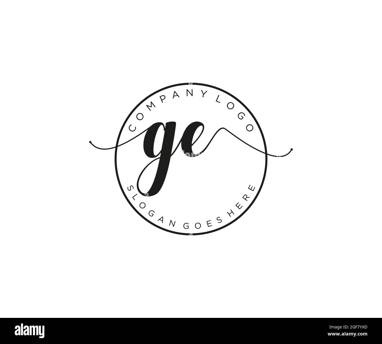 GE feminine Logo Schönheit Monogramm und elegantes Logo-Design, Handschrift Logo der ursprünglichen Signatur, Hochzeit, Mode, Blumen und botanischen mit kreativen Stock Vektor