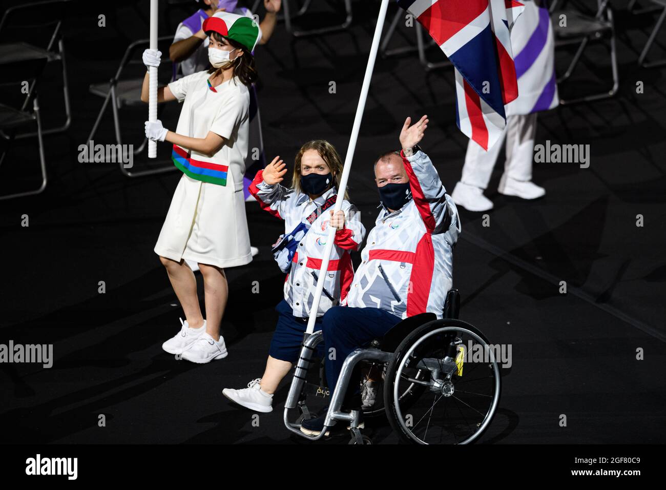 TOKIO, JAPAN. August 2021. Team Großbritannien während der Eröffnungszeremonie der Paralympischen Spiele 2020 in Tokio am Dienstag, den 24. August 2021, im Olympiastadion. Kredit: Taka G Wu/Alamy Live Nachrichten Stockfoto