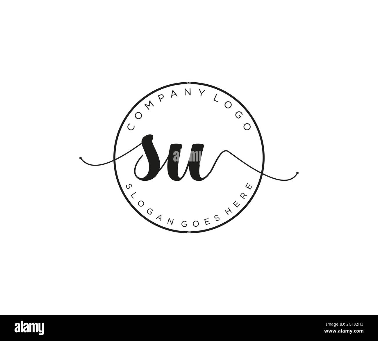 SU feminine Logo Schönheit Monogramm und elegantes Logo-Design, Handschrift Logo der ursprünglichen Signatur, Hochzeit, Mode, Blumen und botanischen mit kreativen Stock Vektor
