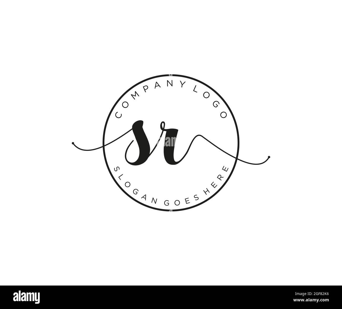 SR feminine Logo Schönheit Monogramm und elegantes Logo-Design, Handschrift Logo der ursprünglichen Signatur, Hochzeit, Mode, Blumen und botanischen mit kreativen Stock Vektor