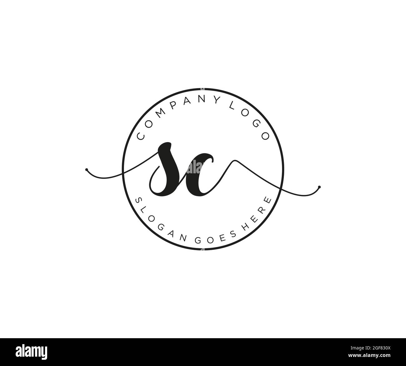 SC feminine Logo Schönheit Monogramm und elegantes Logo-Design, Handschrift Logo der ursprünglichen Signatur, Hochzeit, Mode, Blumen und botanischen mit kreativen Stock Vektor