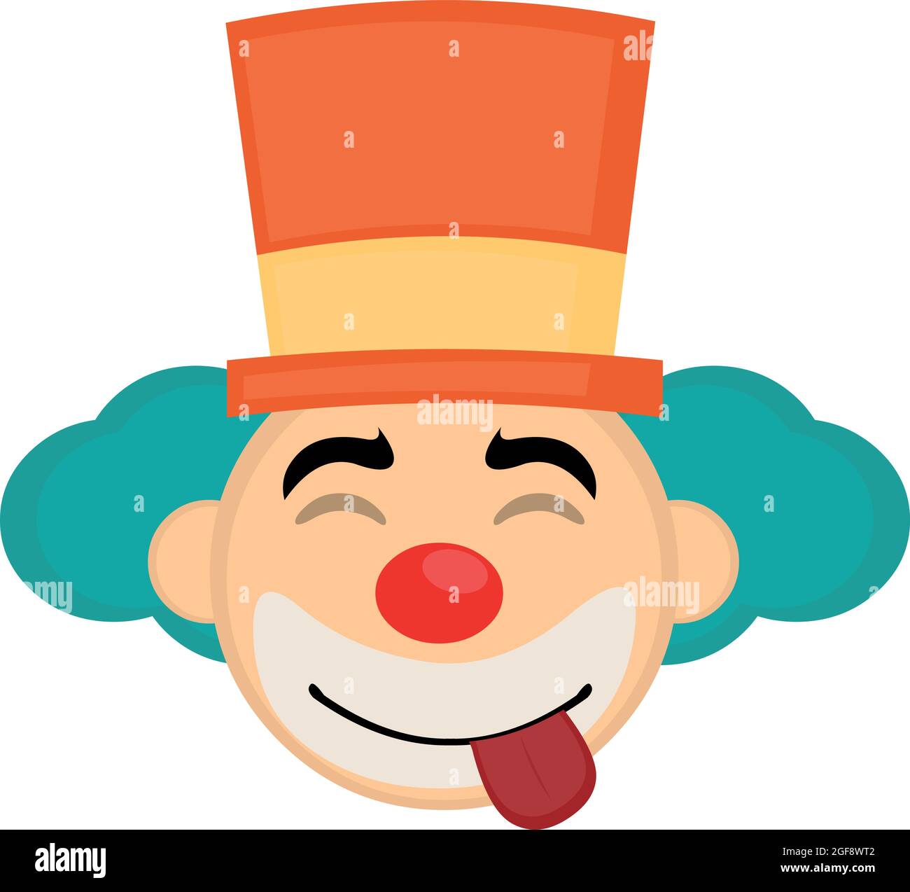 Vector Emoticon Illustration eines Cartoon Clowns Gesicht mit einem Hut mit einem köstlichen Ausdruck Stock Vektor