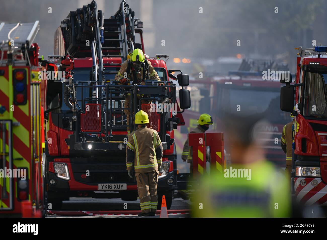 Edinburgh Schottland, Großbritannien August 24 2021. Großbrand im Zentrum der Stadt. Credit alamy live News Stockfoto