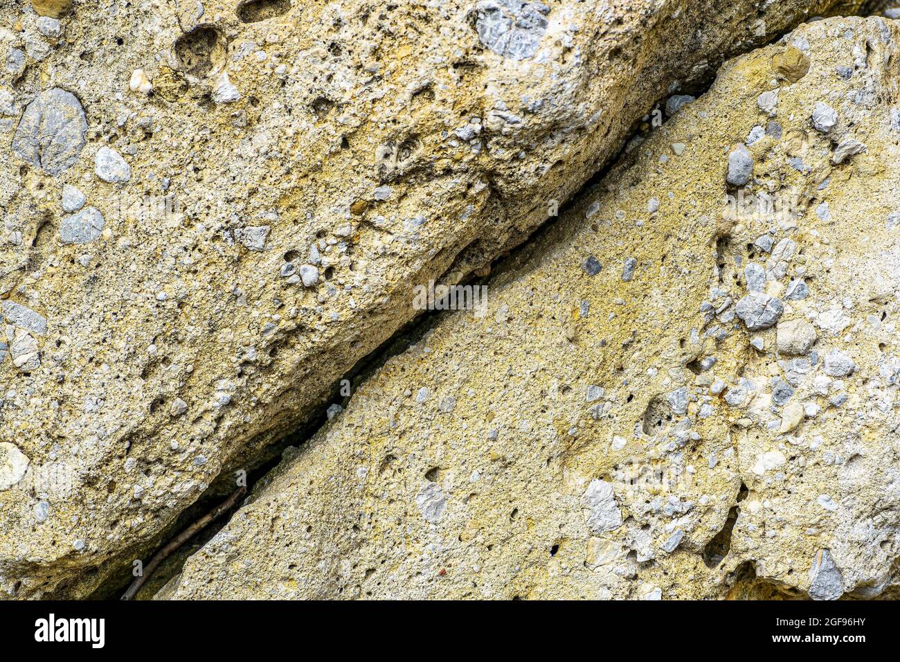 Nahaufnahme der natürlich strukturierten Steinoberfläche Stockfoto