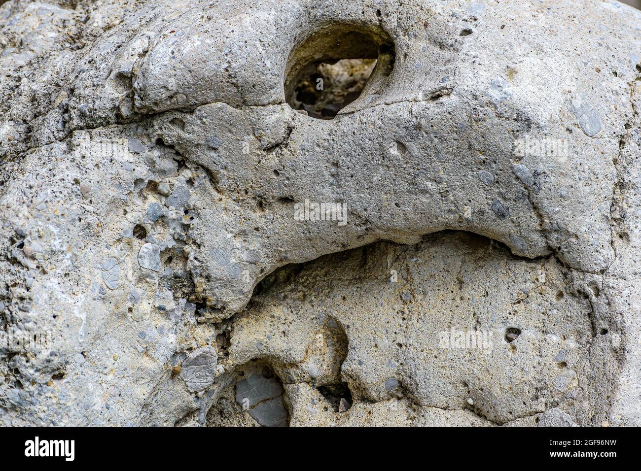 Nahaufnahme der natürlich strukturierten Steinoberfläche Stockfoto