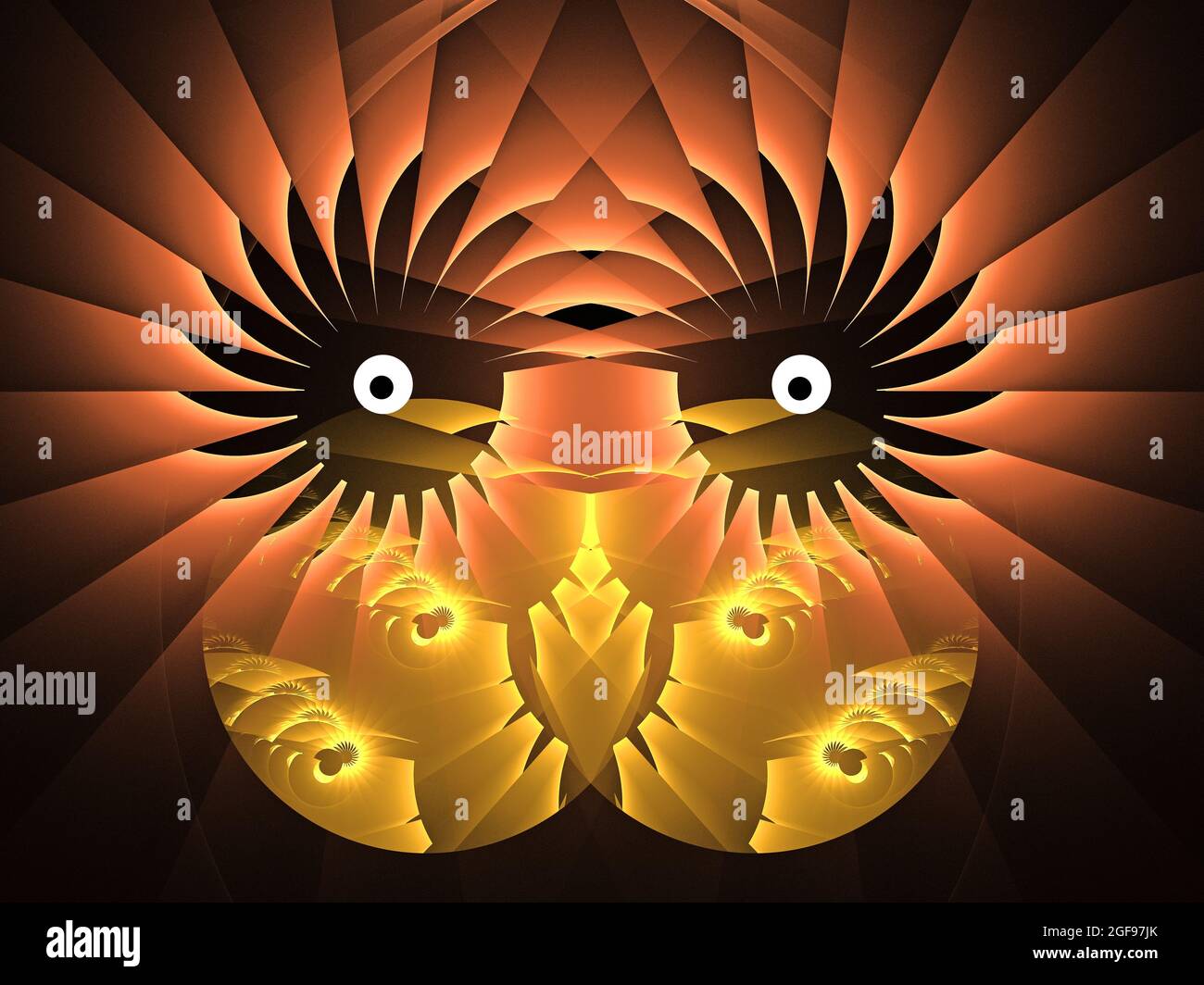 Abstraktes „Lion's Face Fractal“-Design Stockfoto