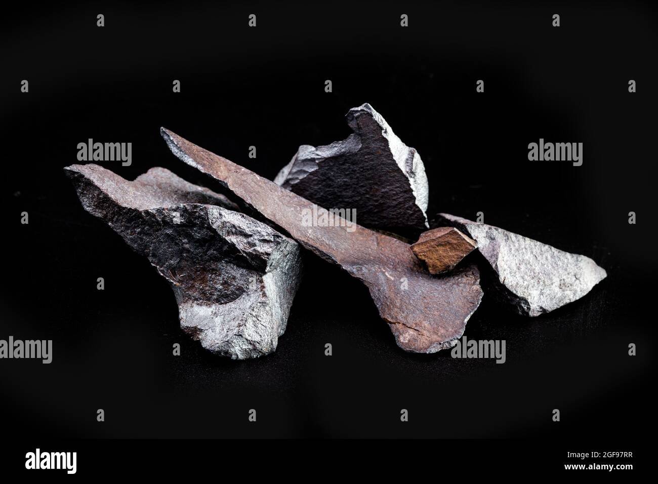 Eisenerze, Gesteine, aus denen metallisches Eisen gewonnen wird, werden in der Regel in Form von Oxiden wie Magnetit und Hämatit, Karbonat, Siderit gefunden. Stockfoto