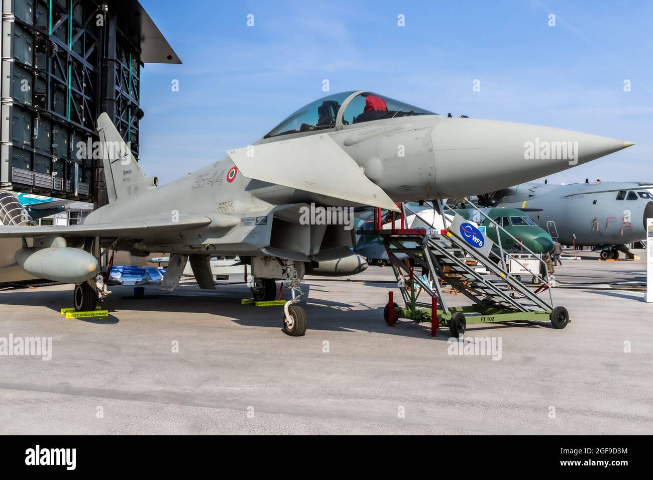 Italienischer Luftwaffe Eurofighter EF-2000 Typhoon-Kampfjet auf der Pariser Luftfahrtschau, Frankreich - 22. Juni 2017 Stockfoto