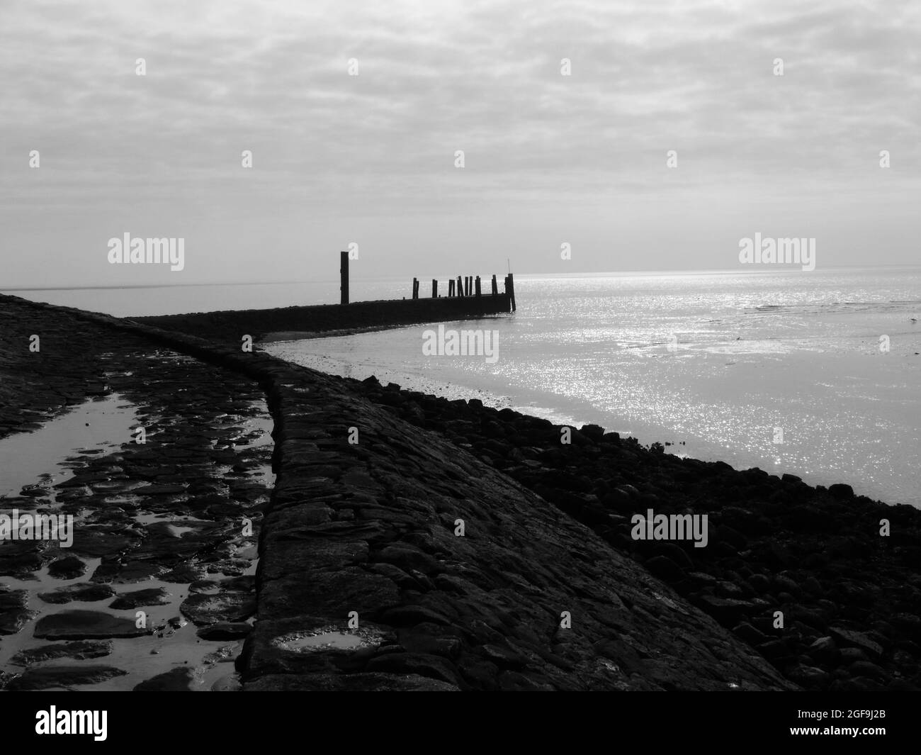 Legen Sie in der Nordsee auf der watteninsel langeneß an Stockfoto