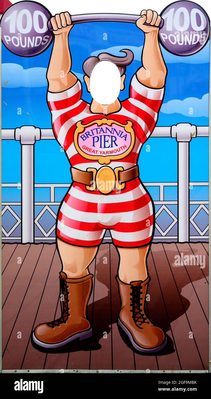 Ausschnitt Figur auf Britannia Pier, Great Yarmouth, Norfolk, East Anglia, England, VEREINIGTES KÖNIGREICH Stockfoto