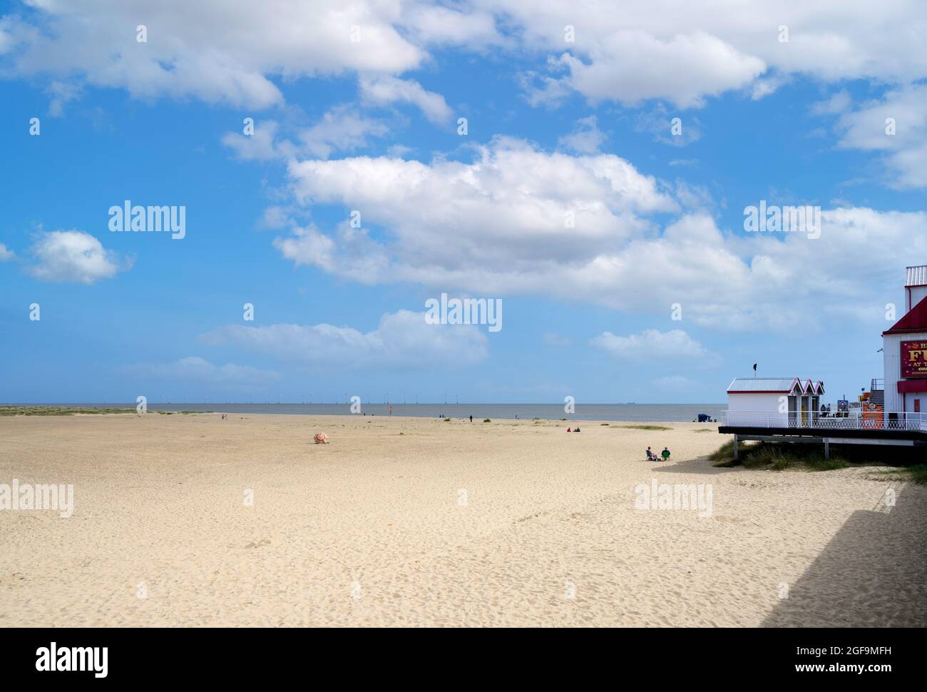 Der Strand und Britannia Pier, Great Yarmouth, Norfolk, East Anglia, England, VEREINIGTES KÖNIGREICH Stockfoto