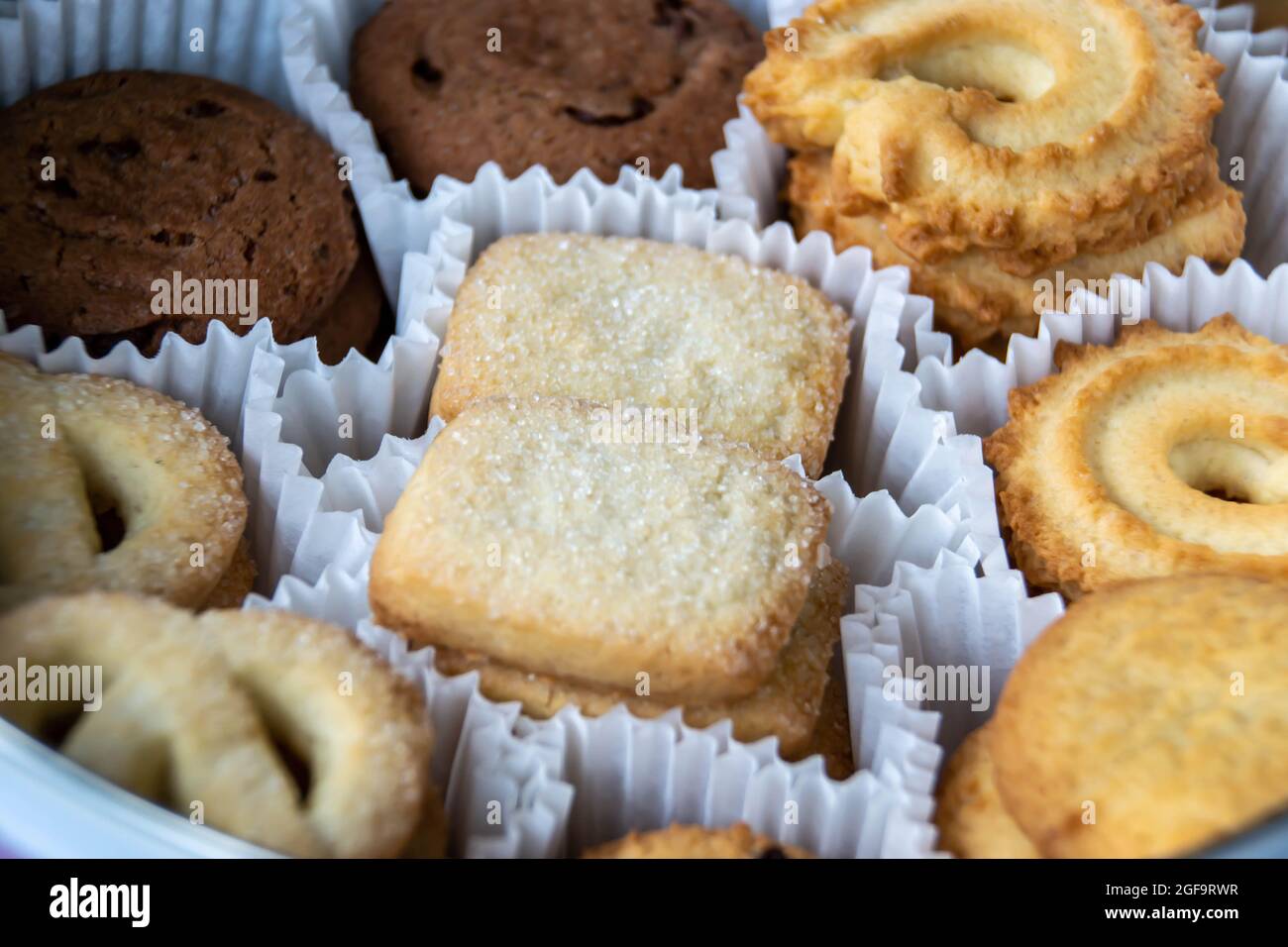 Süße Kekse schlossen Fotografie.Zeit für etwas Dessert Stockfoto