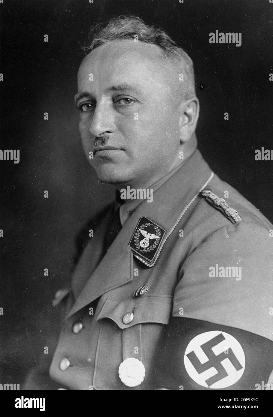 Ein Porträt des Nazi-Führers Robert Ley. Von 1933 bis 1945 war er Vorsitzender der Deutschen Arbeitsfront. Er wurde 1945 verhaftet und beging im Gefängnis Selbstmord. Stockfoto