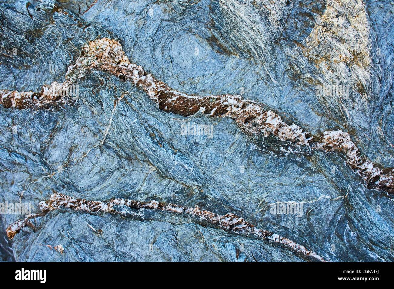Blau Marmor Textur Hintergrund Boden dekorativen Stein Innenraum. Natürliches Muster aus Marmor Hintergrund, Oberfläche Stein mit einem Muster von Emperador m Stockfoto