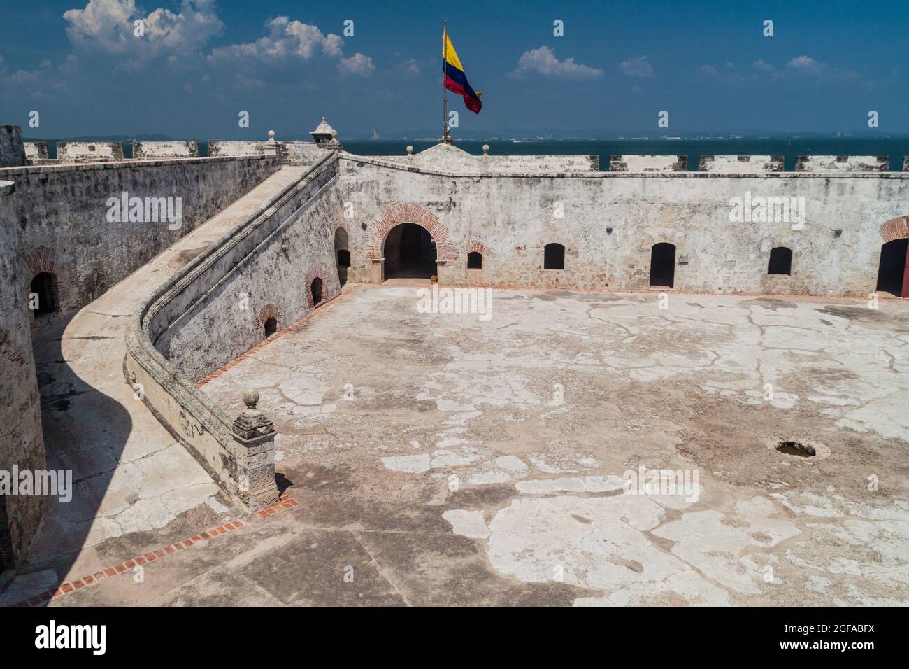 Festung Fuerte de San Fernando auf der Insel Tierraomba in der Nähe von Cartagna, Kolumbien Stockfoto